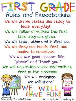 First Grade Rules and Expectations