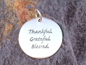 Thankful Charm, Grateful Charm, Blessed Charm, Quote Charm, Sterling ...