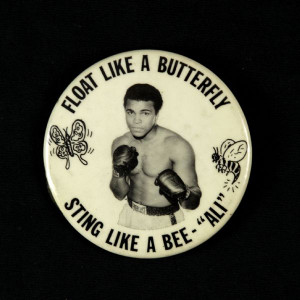 1970's Muhammad Ali Float Like a Butterfly Sting Like a Bee 2 1/2 ...