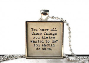 Resin necklace or keychain word jewelry quote by WordBaubles, $15.00