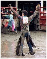 Lane Frost met the unridden Red Rock in a seven-match series in 1988 ...