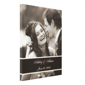 Sepia Wedding Photo Personalized Stretched Canvas Prints