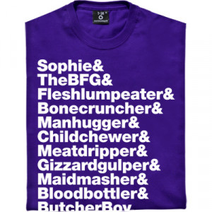 The BFG Line-Up T-Shirt. The Big Friendly Giant of Roald Dahl's ...