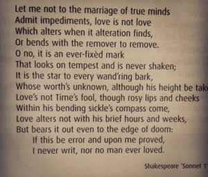 Sonnet 116 - Shakespeare Possible use in vows...