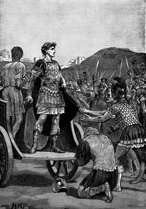 Caesar rallying his troops