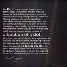 Science art - Cosmology - Carl Sagan Pale Blue Dot inspirational quote ...