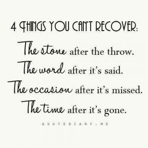 Things You Can't Recover...