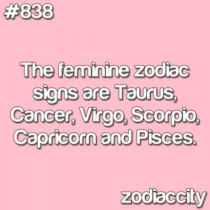 Taurus, Cancer, Virgo, Scorpio, Capricorn, and Pisces