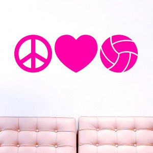 Peace Love Volleyball - Wall Decals