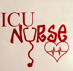 ICU Nurse with Heart and Ekg Rhythm Vinyl Car Decal. by FinnzUp, $7.50