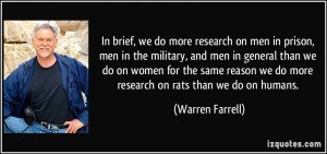 ... do on women for the same reason we do more research on rats than we do