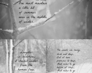 winter quotes snow photography art prints collage black white robert ...