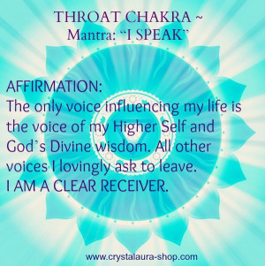Throat Chakra Mantra: I speak.. balancedwomensblog.com