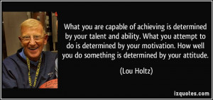 Motivation And Attitude Lou Holtz Inspirational Picture Quotes ...