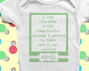 Baby Quotes ~ Baby Names ~ Funny Baby Clothes Bodysuit #1053
