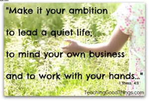 Make It Your Ambition To Lead A Quiet Life, To Mind Your Own Business ...