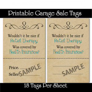Printable Garage Sale Price Tags - Wouldn't It Be Nice If Retail ...