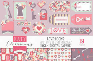 Love Locks Clip Art Backgrounds & Banners