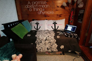 anchor, bed, mayday parade, pillows, promise, quotes, text