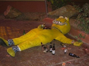 Drunk People Passed Out on Halloween - Typical Garfield