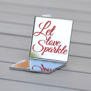 Let love sparkle Love quote mirror by BluePenguinShop on Etsy