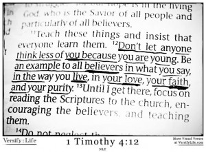 ... live, in your love, your faith, and your purity. 1 Timothy 4:12 #bible