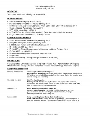 EMT Basic Resume
