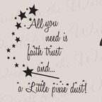 Wall Decal Quote Vinyl Sticker Art All You Need is Pixie Dust Girl's ...