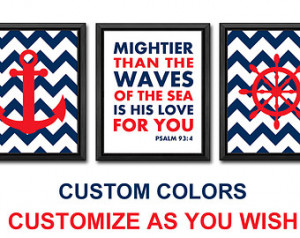 nautical bible quotes nursery chevr on anchor kids wall art baptism ...