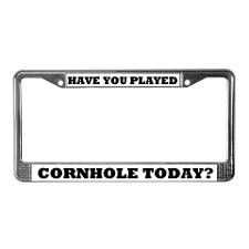 Cornhole Sayings License Plate Frame for