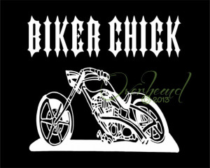 Biker Chick Decal Motorcycle Laptop Window Vinyl Car Sticker (GD110)