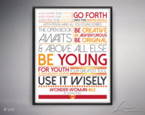 8x10 JPG - Wonder Woman #62 Go Forth Be Young Inspiration Quote George ...