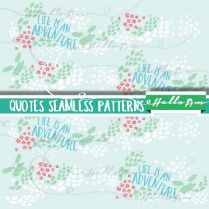 ... Digital paper quote flower polka dots seamless patterns by HelloAm