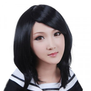 ANOTHER / Misaki Mei Fluffy styling short hair Cosplay Wig (Black)