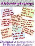 ... for more info on: Bocca Sue Rambo Sewing Sayings Multi-Formatted CD