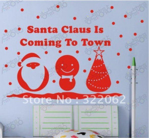 Free shipping Santa Claus snowman DIY poster wall painting/quotes home ...