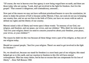 Ezra Taft Benson, on how quietly living your religion without fighting ...