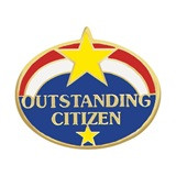 Outstanding Citizen Award Pin – Red/White/Blue with Yellow Star
