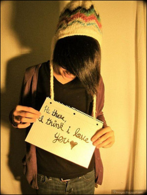 emo, boy, cute, quotes, i think i love you