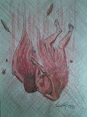 Fallen Angel Drawings Prints - the folly of Icarus Prints by Salvatore ...