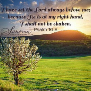Psalm 16:8. I shall not be shaken...