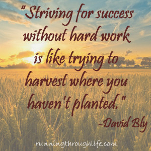 Striving for success without hard work is like trying to harvest ...