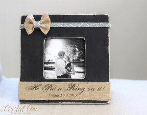 ... Picture Frame. Rustic Shabby Beach Wedding 'He Put a Ring on it' quote