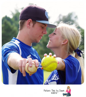 Baseball And Softball Couple Softball & baseball couples