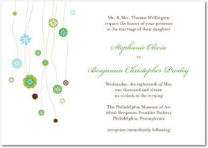 floral jewel green singature white wedding invitations