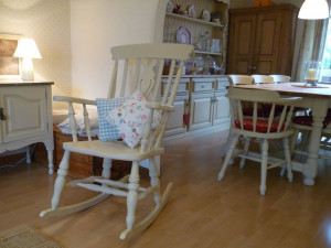 shabby chic painted rocking chair