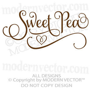 SWEET-PEA-Quote-Vinyl-Wall-Decal-Lettering-Nursery-Boys-Girls-Bedroom ...