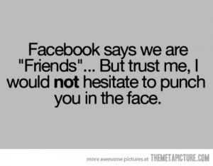 ... Trust Me, I Would Not Hesitate To Punch You In The Face - Funny Quotes