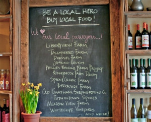 advertise local farms at your restaurant or small grocery store