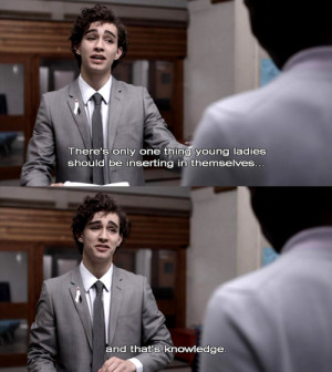 Nathan Young (Robert Sheehan) in a suit. First panel caption: There ...